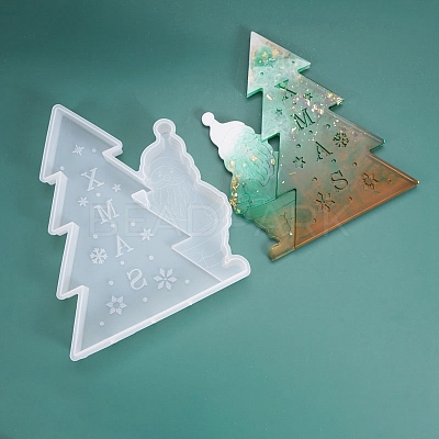 DIY Christmas Tree with Santa Claus Pendant Silicone Molds XMAS-PW0001-007-1