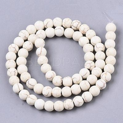 Synthetic Magnesite Beads Strands TURQ-S192-6mm-1-1