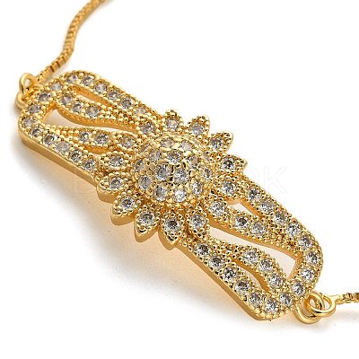 Cubic Zirconia Link Slider Bracelets BJEW-H601-01H-KCG-1