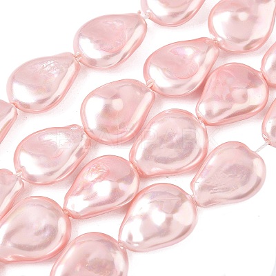 Electroplate Opaque Glass Imitation Pearl Strands EGLA-D302-02C-1