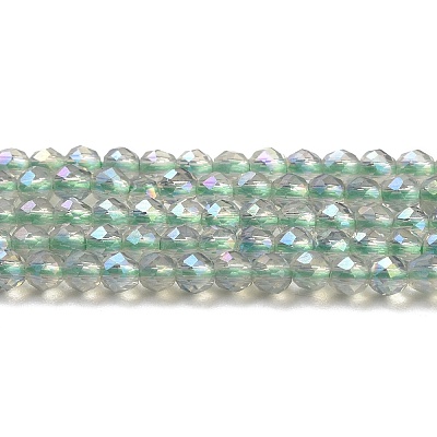 Electroplate Transparent Glass Beads Strands X-GLAA-H021-01A-FR07-1