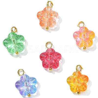 30Pcs 5 Colors Handmade Lampwork Charms PALLOY-CJ0002-66-1