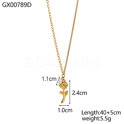 304 Stainless Steel & Shell Pearl Beaded Necklaces NJEW-OY002-58G-1
