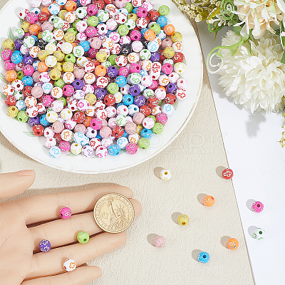 800Pcs 2 Styles Cross Theme Acrylic Beads MACR-PA0001-45E-1