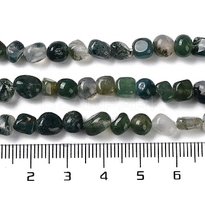 Natural Moss Agate Beads Strands G-D081-A02-1
