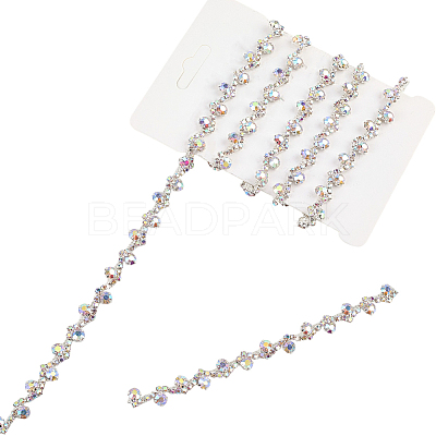 S-shaped Glass Rhinestone and Iron Cup Chains DIY-WH20032-25S-02-1