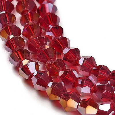 Transparent Electroplate Glass Beads Strands EGLA-A039-T6mm-B27-1