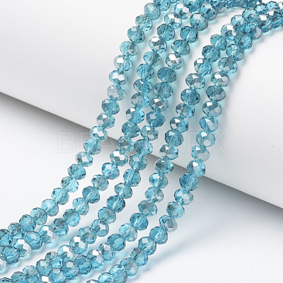 Electroplate Transparent Glass Beads Strands EGLA-A034-T6mm-E11-1