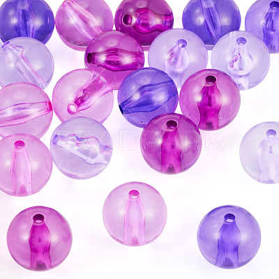 20Pcs 4 Colors Transparent Acrylic Beads MACR-TADJ0001-02A-1
