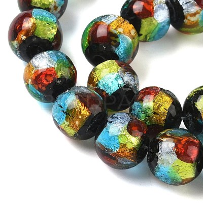 Handmade Foil Glass Beads LAMP-K039-37B-1