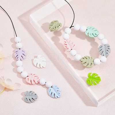 32Pcs 8 Colors Food Grade Eco-Friendly Silicone Focal Beads FIND-CA0006-70-1
