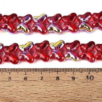 Baking Paint Electroplate Transparent Glass Beads Strands EGLA-Q136-03A-11-1