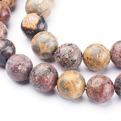 Natural Red Leopard Skin Jasper Beads Strands GSR10mmC066-1
