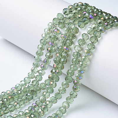 Electroplate Transparent Glass Beads Strands EGLA-A034-T2mm-F18-1