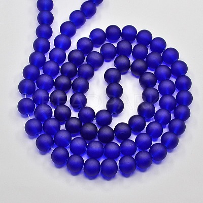 Baking Paint Transparent Glass Bead Strands GLAA-S031-8mm-09-1