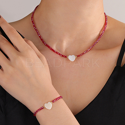 Glass Beaded Stretch Bracelets & Beaded Necklaces SS0956-4-1