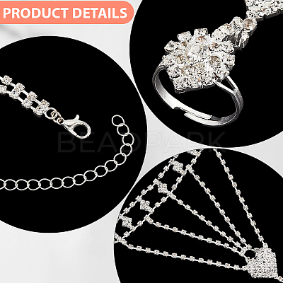 2Pcs Crystal Rhinestone Tennis Ring Bracelet BJEW-CN0001-17A-1