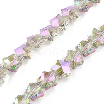 Electroplate Transparent Glass Beads Strands EGLA-U004-03A-HP05-1