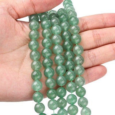 Natural Green Aventurine Beads Strands G-G099-8mm-17-1