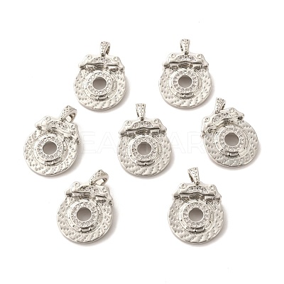 Brass Micro Pave Clear Cubic Zirconia Pendants ZIRC-P086-16-1