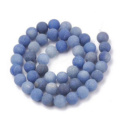 Dyed & Heated Natural Blue Aventurine Beads Strands LS-G-T106-208-1