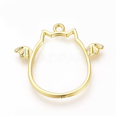 Alloy Open Back Bezel Pendants PALLOY-R098-32G-1