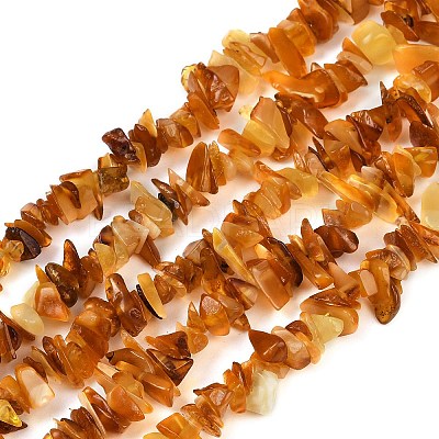 Natural Amber Chip Beads Strands X-G-E271-81-01-1