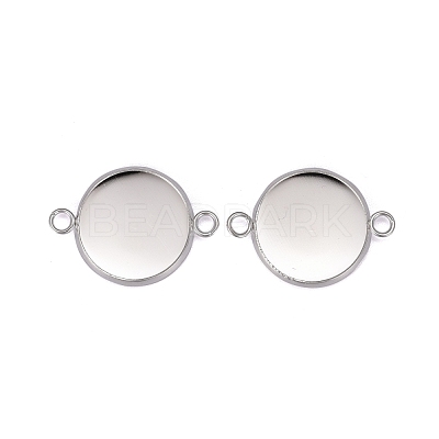 201 Stainless Steel Cabochon Connector Settings STAS-F191-15S-F-1