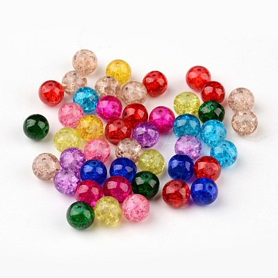 Mixed Crackle Glass Beads X-CCG-Q001-10mm-M-1