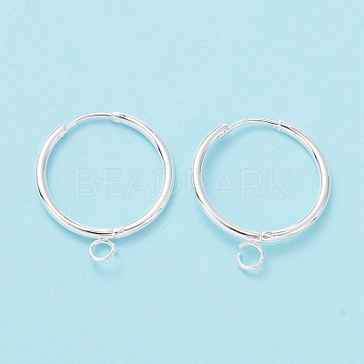 201 Stainless Steel Huggie Hoop Earring Findings STAS-P283-01N-S-1