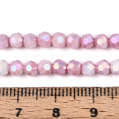 Anti-Tarnish Electroplate Glass Beads Strands X-EGLA-T021-4mm-15-02-1