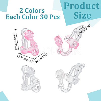60Pcs 2 Colors Eco-friendly Plastic Clip-on Earring Findings KY-AR0001-46-1