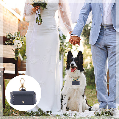 1Pc Imitation Leather Ring Storage Bags for Pet Dog Collar ABAG-CL0001-36C-1