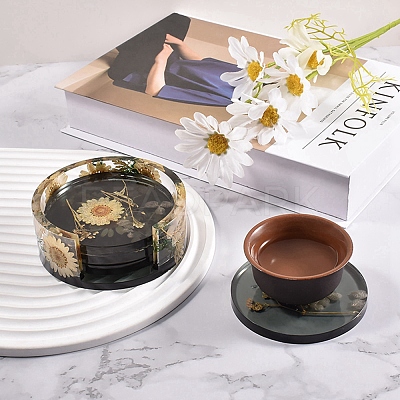 DIY Round Coaster Silicone Molds DIY-P010-24-1