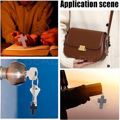 80Pcs 4 Colors Cross Wooden Pendants DIY-NB0007-52-1