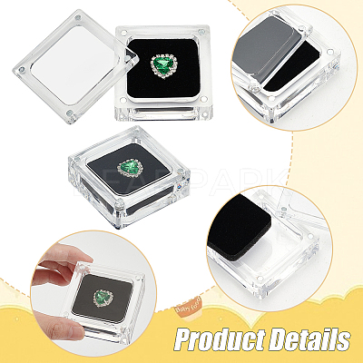 Acrylic Loose Diamond Packaging Boxes with Magnetic CON-WH0105-14B-1