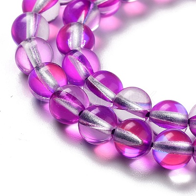 Synthetic Moonstone Beads Strands G-P528-J01-06-1