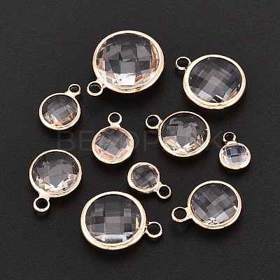 Brass Glass Pendants GLAA-T027-07-1
