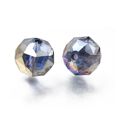 Electroplate Transparent Round Glass Beads GL-CBA6A73-HR03-1