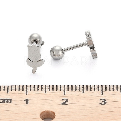 Tarnish Resistant 201 Stainless Steel Barbell Cartilage Earrings EJEW-R147-39-1