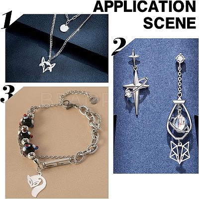 20Pcs 5 Styles 201 Stainless Steel Pendants STAS-UN0035-61-1
