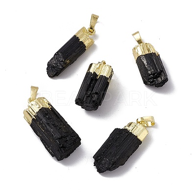 Natural Black Tourmaline Pendants G-G977-02G-1