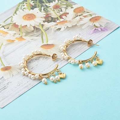 Glass Pearl Beads Stud Earrings EJEW-TA00003-1