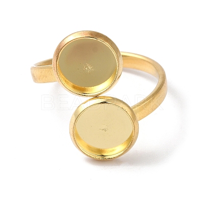 304 Stainless Steel Open Cuff Ring Findings STAS-E124-01G-01-1