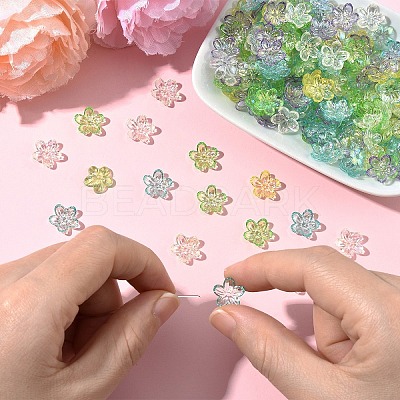 15g Transparent Acrylic Bead Caps TACR-YW0003-07E-1