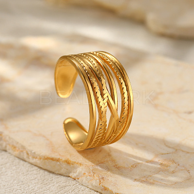 Cross 201 Stainless Steel Cuff Rings for Women FS-WG26F46-09-1