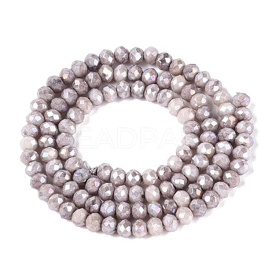 Anti-Tarnish Electroplate Rondelle Glass Beads Strands EGLA-T021-3mm-17-01-1