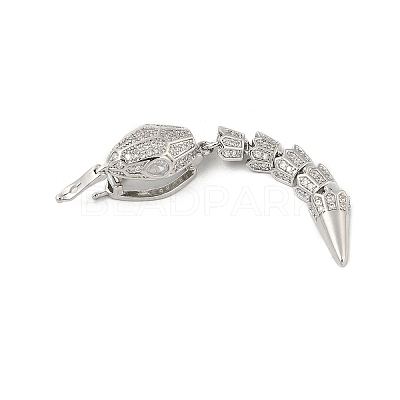 Brass Micro Pave Clear Cubic Zirconia Snap Clasps KK-Z078-37P-1