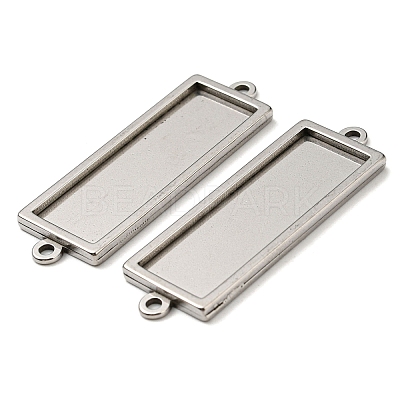 Non-Tarnish 201 Stainless Steel Cabochon Connector Settings STAS-F296-07P-1