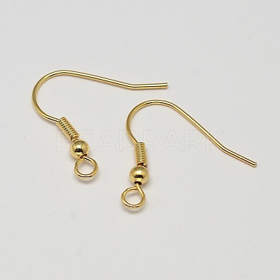 Brass Earring Hooks KK-L137-03G-NR-1